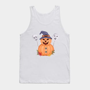 Pumpkin with Halloween balls Tank Top